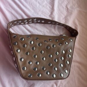 Walter Baker Studded Brown Shoulder Bag